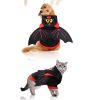 Pet Black Bat Wing Costume Hooded Winter Warm Sweater Halloween Costume